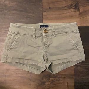 American Eagle “Shortie” Chino Shorts Olive Khaki